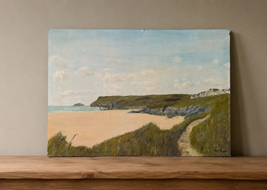 Vintage Large Original Coastal Oil Painting On Board | Seascape | Wall Art