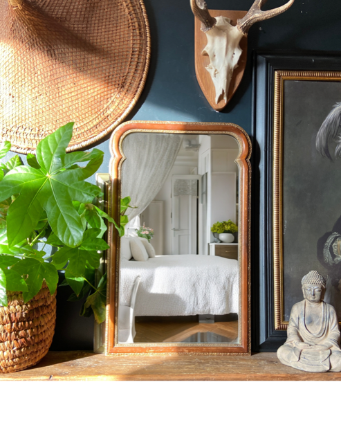 Vintage Hanging Wooden Wall Mirror, Bathroom, Decorative Hallway Mirror, Bedroom Decor, Cottagecore, Rustic, English Country Decor