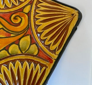 Vintage Decorative Wall Hanging Plate, Bright, Ceramic, Hanging Wall Decor Trinket Dish, Key Dish, Modern Ceramic, Folk, Art, Hand Painted