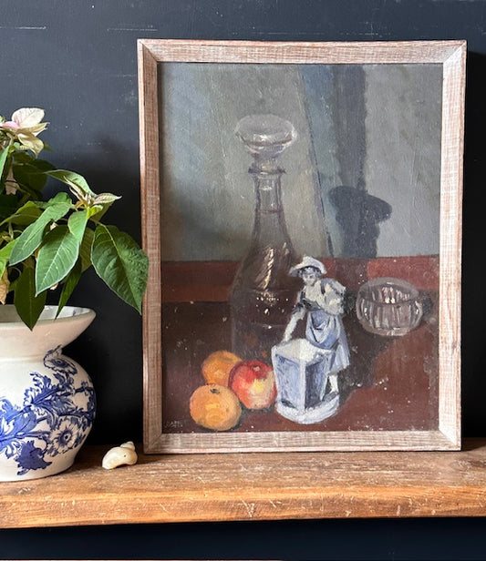 Vintage Still Life Oil Painting, On Canvas, Signed Original Art, Fruit, Kitchen Art, Hanging Wall Art, Gallery Wall