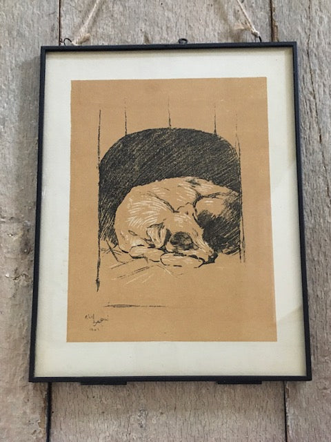 Vintage Dog Print, Terrier 'Let Seeping Dogs Lie' Art, Cecil Aldin Animal Illustration, Pet, Dog Lover Prints, Gift, Book Print, Framed Wall Art, Vintage Art, Gallery Wall