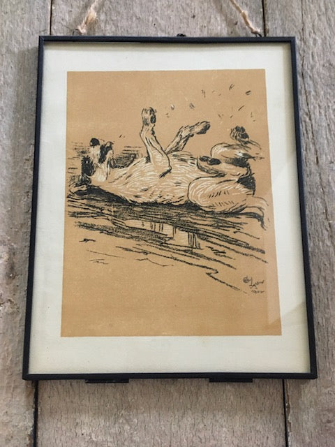 Vintage Cecil Aldin Dog Print, 'Muddy Puddle' Terrier Art, Animal Illustration, Pet, Dog Lover Prints, Gift, Book Print, Framed Wall Art, Vintage Art, Gallery Wall