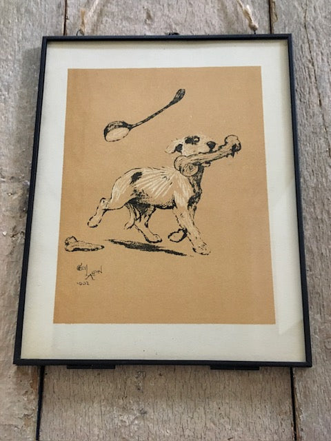 Vintage Dog Print, Terrier 'I've Got My Prize!' Art, Cecil Aldin Animal Illustration, Pet, Dog Lover Prints, Gift, Book Print, Framed Wall Art, Vintage Art, Gallery Wall