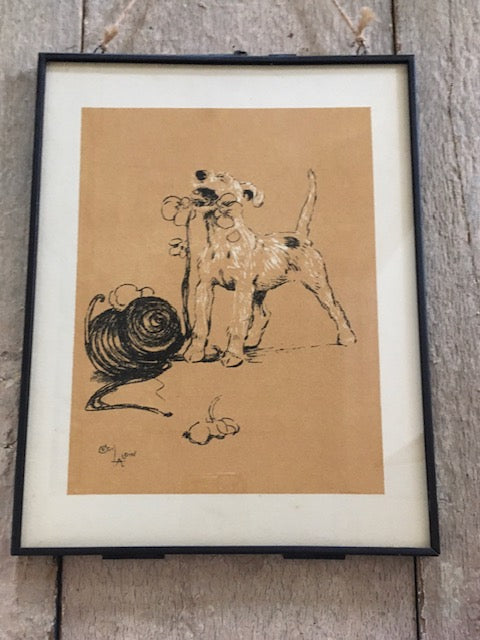 Vintage Cecil Aldin Dog Print, Terrier Art, 'Play Time' Animal Illustration, Pet, Dog Lover Prints, Gift, Book Print, Framed Wall Art, Vintage Art, Gallery Wall