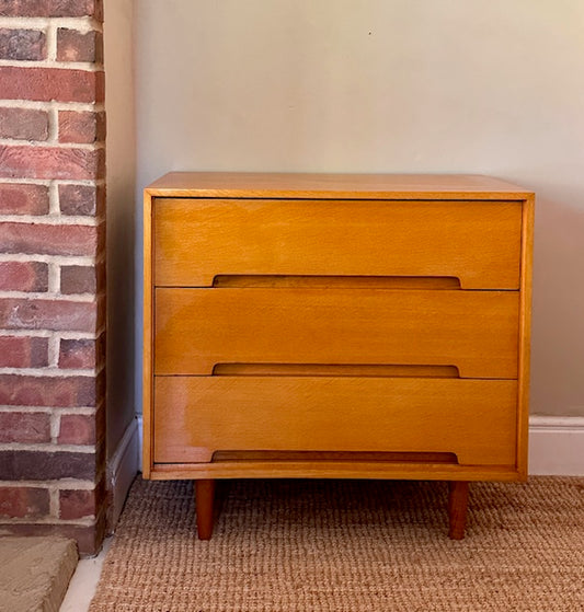 Vintage Mid Century Stag Chest Of Drawers, C-Range, By John & Sylvia Reid, Oak 1950s, Bedroom Furniture, Living Room, Hall Storage, Danish, Scandinavian Style Decor