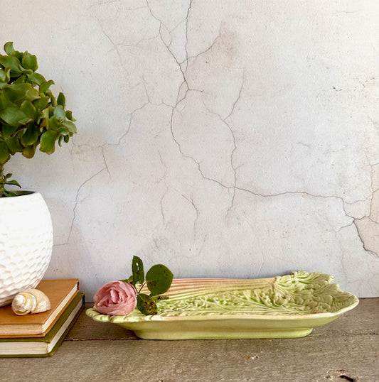 Vintage Celery Dish, Serving Plate, Trinket, Nibbles, Crudité Dish, Vegetable Shaped Dish, Made By H Wains & Sons, Melba Ware, Cottagecore, English Country Decor