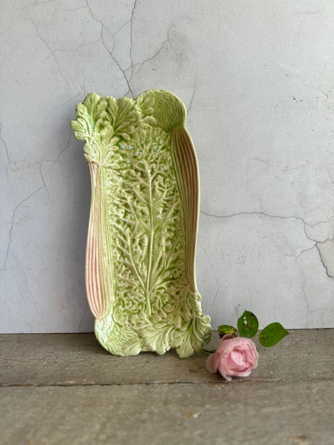 Vintage Celery Dish, Serving Plate, Trinket, Nibbles, Crudité Dish, Vegetable Shaped Dish, Made By H Wains & Sons, Melba Ware, Cottagecore, English Country Decor