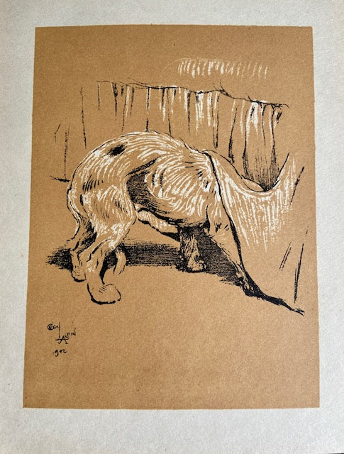 Vintage Dog Print, Terrier 'Under The Bed' Art, Cecil Aldin Animal Illustration, Pet, Dog Lover Prints, Gift, Book Print, Framed Wall Art, Vintage Art, Gallery Wall