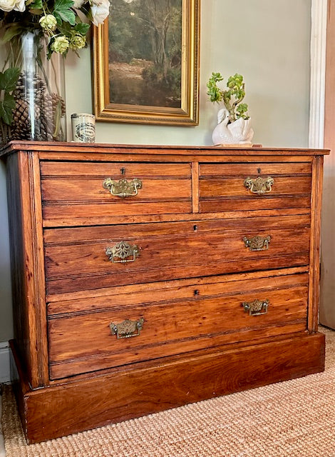 Antique Large Chest Of Drawers, Bedroom Furniture, Hall Console, Living Room, Sofa Console, Cottagecore, English Country Home Decor