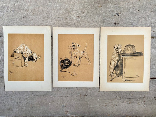Vintage Cecil Aldin Dog Print, Terrier Art, Animal Illustration, 'Eating Coal' Pet, Dog Lover Prints, Gift, Book Print, Framed Wall Art, Vintage Art, Gallery Wall
