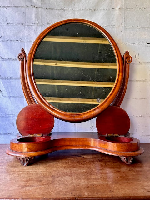 Antique Victorian Mahogany, Large Dressing Table Top Mirror, Country Hall Swing Mirror