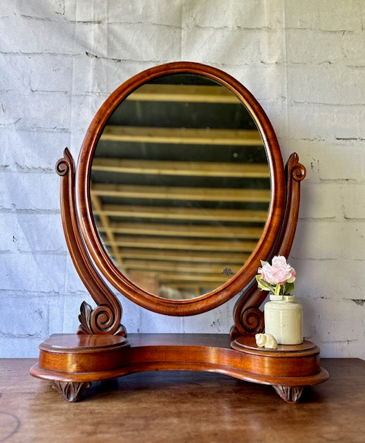 Antique Victorian Mahogany, Large Dressing Table Mirror, Wooden Swing Mirror, Bedroom Decor, Hall Mirror, Table Top Mirror, Cottagecore, English Country Style Decor