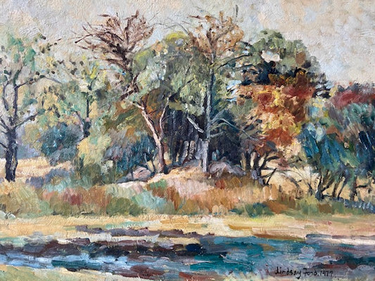 Vintage Landscape Painting, Framed, Original Signed Art, English Countryside, Bright, Hanging Gallery Wall Art, Wall Decor,