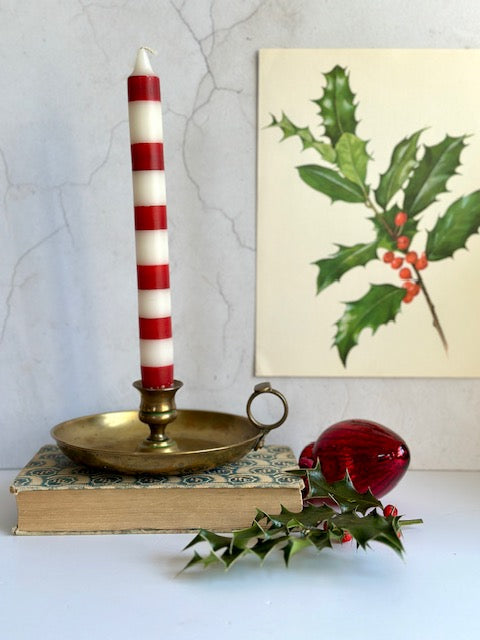 Vintage Large Brass Candle Holder Wee Willy Chamber Candlestick, Decorative Indian Brass, Bedside Candle, With Handle, Cottagecore, Rustic Decor,