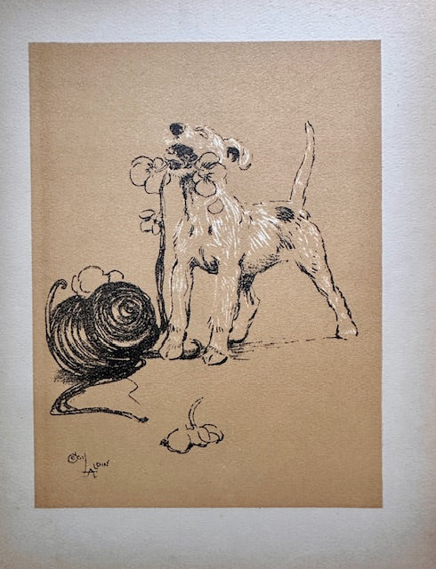 Vintage Cecil Aldin Dog Print, Terrier Art, 'Play Time' Animal Illustration, Pet, Dog Lover Prints, Gift, Book Print, Framed Wall Art, Vintage Art, Gallery Wall