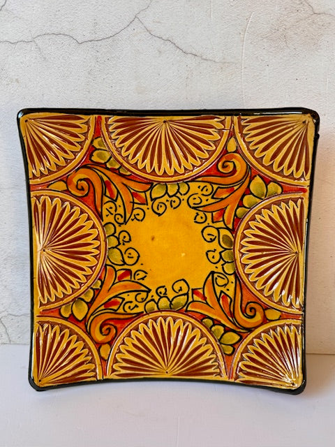 Pair Of Vintage Moroccan Handmade Ceramic Hanging Wall Plates, Safi -Style, Hand Painted, Bright Colour Wall Decor, Gallery Wall, Maximalist Decor