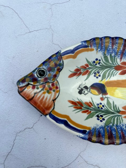 Vintage Quimper Pottery Fish Lady Plate, Ceramic Fish, Hanging Wall Plate, Colourful Hand Painted Ceramics, Gallery Wall Decor, Cottagcore, Maximalist Decor