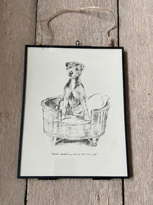 Vintage Terrier Art, Pet Print, Dog Lover Gift, Pet Portrait, Black & White Print, Terrier, Alsatian Print, Home Decor, Framed Wall Art