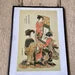 Vintage Japanese Print, Japanese Art, Oriental Illustrations, Geisha Print, Original Double Sided Book Print, Japanese Wall Art