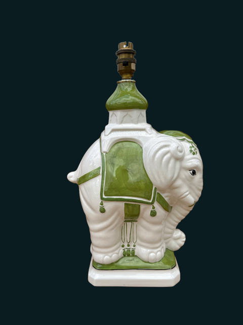 Mid Century Italian Ceramic Elephant Table Lamp, Large Bedside Lamp, Animal Shape Quirky Lighting, Hollywood Regency Style, Maximalist Decor