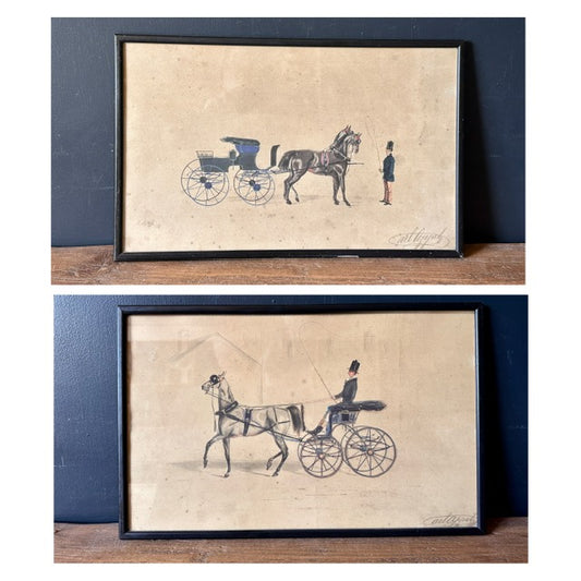 A Pair Of Antique Lithographs By Henry Thomas Alken, Hand Painted, English Antiques, Framed Original Art Work, Gallery Wall Decor, Country Home