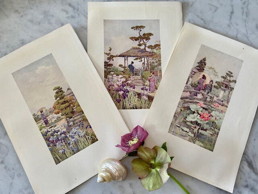Vintage Japanese Art, Japanese Illustrations, Book Plates, Oriental Art, Japandi Wall Decor, Unframed Prints, Book Prints, Wall Art