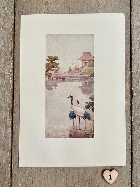 Vintage Japanese Print, Japandi Art, Landscape, Scenery, Oriental Art, Japanese Wall Decor Unframed Print, Gallery Wall Art. Japanese Decor