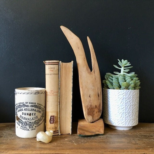 Vintage Wooden Carved Sculpture Art, Handmade Figurine, Rustic Ornament, Statue, Sustainable Art, Nature Inspired Art, Cottagecore Decor