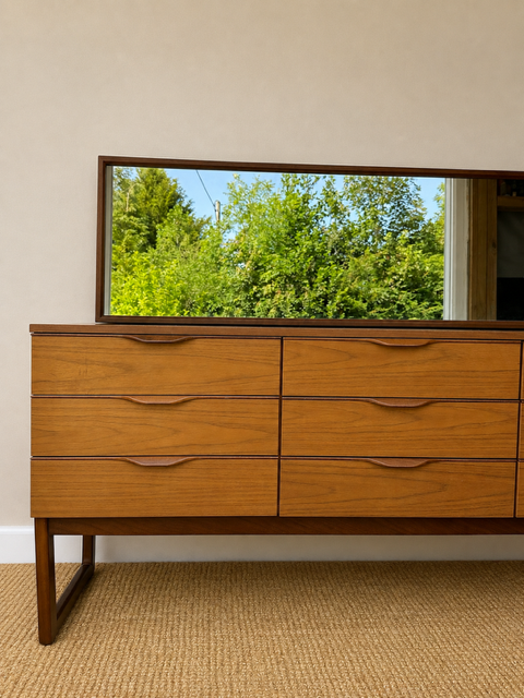 Vintage Europa Dressing Table With Mirror | Mid-Century Sideboard & Media Unit