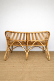 Mid Century Bamboo, Rattan, Two Seater Sofa, Boho Decor, Wicker Garden Furniture, Living Room, Reading Nook, Bedroom, Conservatory Furniture
