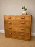 Vintage Large Mid Century Golden Oak Chest Of Drawers | Dovetail Joints