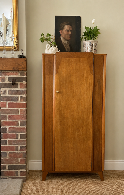 Mid Century Lebus Oak Gentleman's Wardrobe | Compact Single Wardrobe | Compact Oak Bedroom Storage