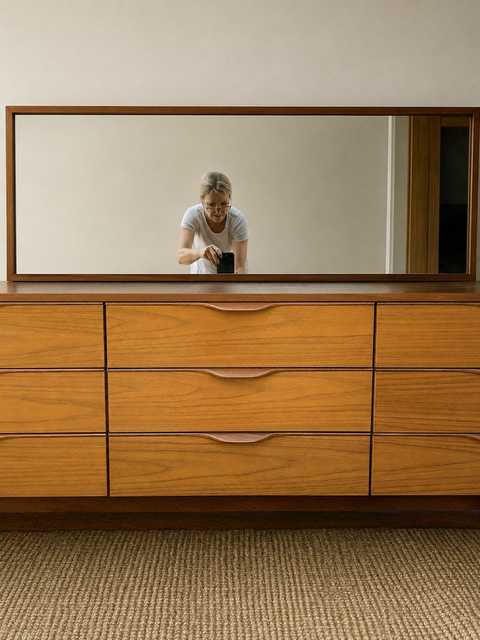 Vintage Europa Dressing Table With Mirror | Mid-Century Sideboard & Media Unit