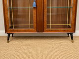 Vintage Mid Century Glazed Display | Drinks Cabinet With Gold Detailing