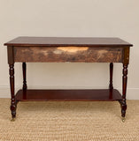 Vintage Mahogany Two Drawer Console Table With Lower Shelf