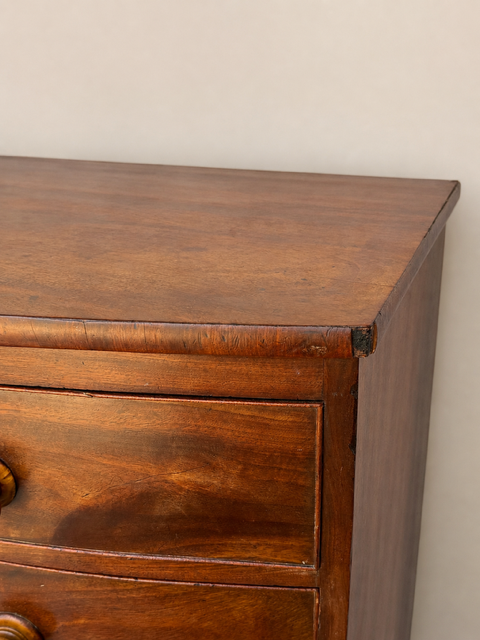 Antique Bow Front Mahogany Chest Of Drawers