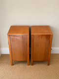 Pair Of Vintage Lebus Golden Oak Bedside Cabinets | Art Deco Bedside Cupboards | English Oak Bedside Storage