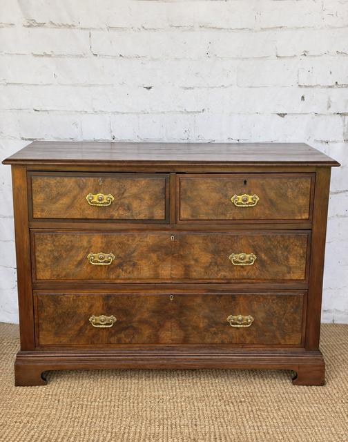 Antique Georgian Burr Walnut Chest Of Drawers | Walnut Chest | English Country Furniture