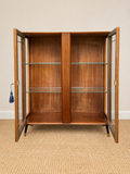 Vintage Mid Century Glazed Display | Drinks Cabinet With Gold Detailing