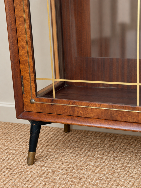 Vintage Mid Century Glazed Display | Drinks Cabinet With Gold Detailing