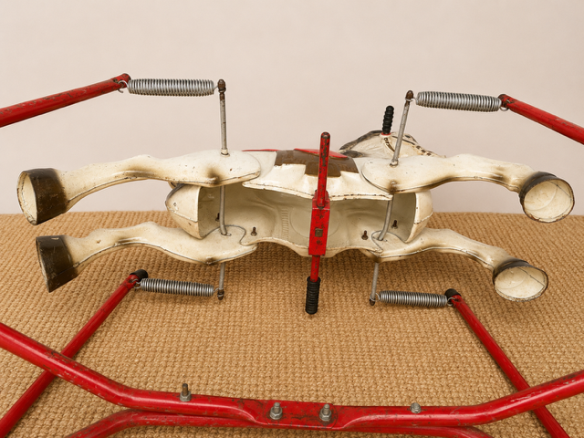 Vintage Metal Children's Rocking Horse | Mid Century Modern Nursery Toy