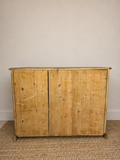 Antique Pine Sideboard Cupboard | Rustic Pine Cabinet | Hall Console | Country Kitchen Storage