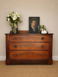 Early Victorian Flame Mahogany Chest of Drawers | Antique Mahogany Chest | English Country Furniture