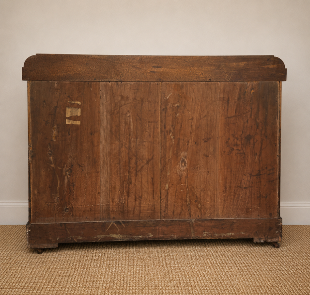 Early Victorian Flame Mahogany Chest of Drawers | Antique Mahogany Chest | English Country Furniture