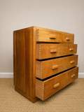 Vintage Large Mid Century Golden Oak Chest Of Drawers | Dovetail Joints