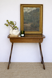 Antique Oak Lamp Table | Occasional Table | Wooden Primitive Stool