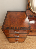Art Deco Walnut Dressing Table with Oval Mirror