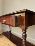 Vintage Mahogany Two Drawer Console Table With Lower Shelf