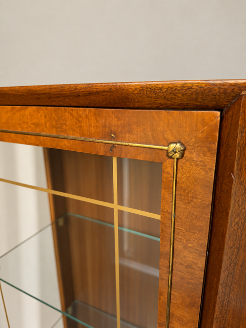 Vintage Mid Century Glazed Display | Drinks Cabinet With Gold Detailing