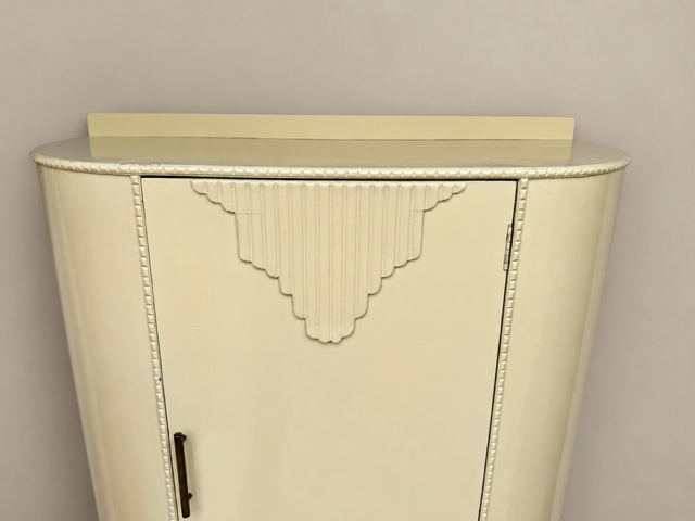 Vintage Art Deco Cream Storage Cabinet
